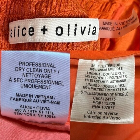 Alice + Olivia Tangerine Off the Shoulder Romper Women Size 4 - Picture 8 of 8